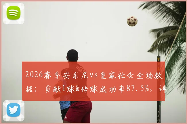 2026赛季安东尼vs皇家社会全场数据:贡献1球&传球成功率87.5%,详细技术统计解析